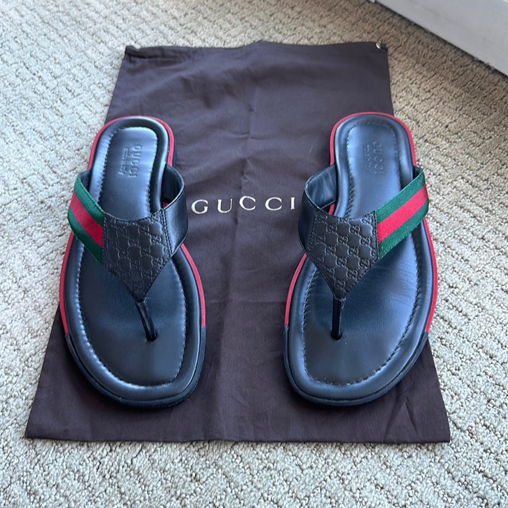 Men’s Gucci GG Guccissima sandals, flip-flops, size 11